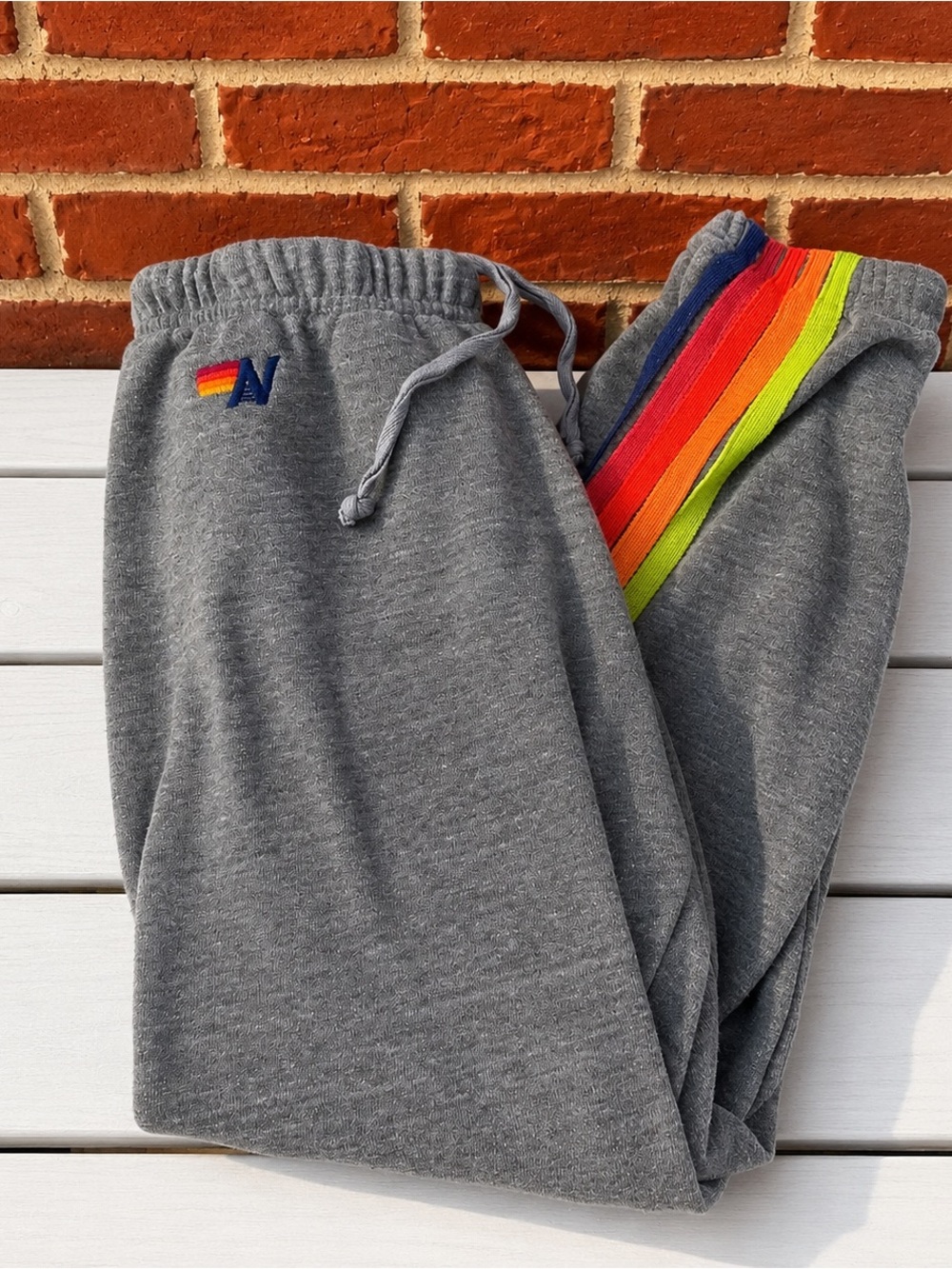 Grey Aviator Nation 5 Stripe Sweatpants